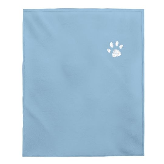 Dog Mom Baby Blanket | Left Chest Paw Print Dog Lover Baby Blanket
