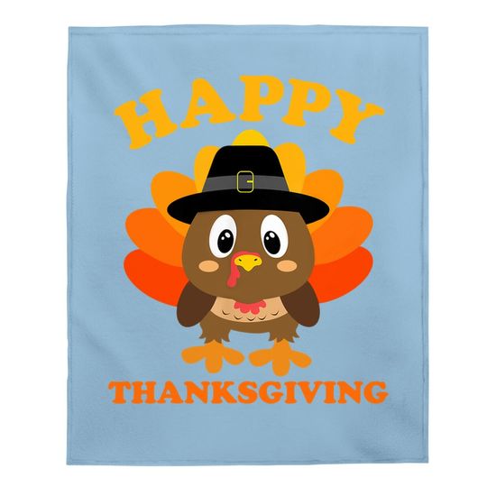 Happy Thanksgiving Baby Blanket For Boys Girls Pilgrim Turkey Baby Blanket