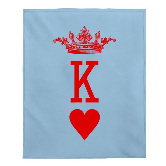 King Of Hearts Vintage Crown Engraving Card Baby Blanket