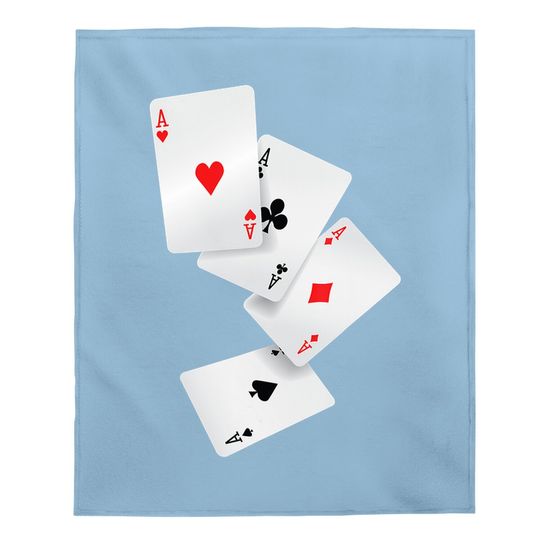 Four Aces Poker Pro Lucky Player Winner Costume Hand Gifts Baby Blanket