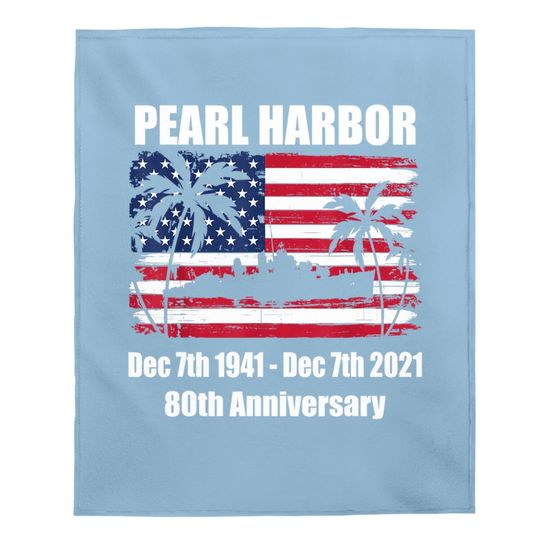 Vintage Pearl Harbor 80th Anniversary Flag Baby Blanket