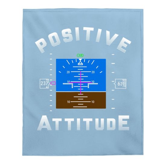 Positive Attitude Aviation Pilot Gift Primary Flight Display Baby Blanket