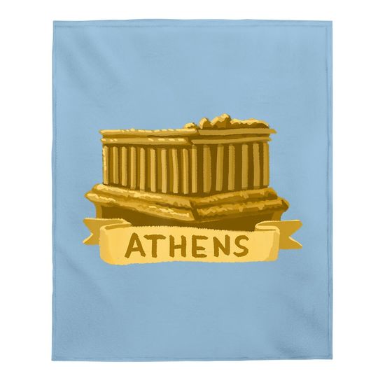 Athens Greece Acropolis Parthenon Gold Baby Blanket