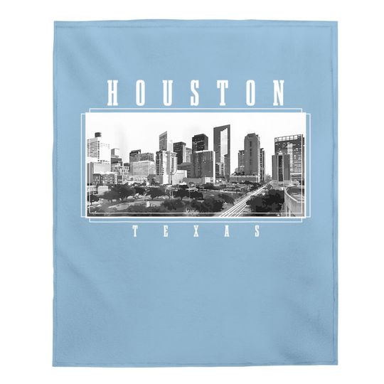 Houston Skyline Texas Pride Vintage Houston Baby Blanket