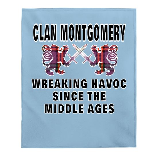 Montgomery Scottish Tartan Scotland Family Clan Name Baby Blanket