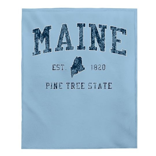 Retro Maine Vintage State Baby Blanket