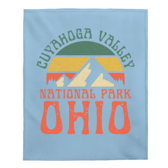 Cuyahoga Valley National Park Ohio Hiking Retro Sunset Baby Blanket