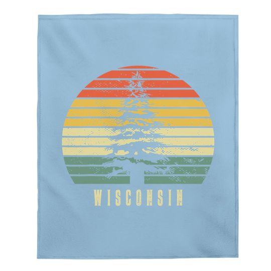Wisconsin State Park Pine Tree Gift Residents Baby Blanket