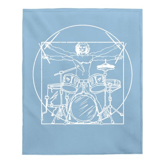 Da Vinci Drums Drawing Present Baby Blanket