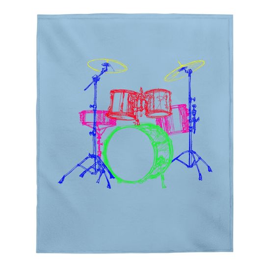Retro Drum Instrument Baby Blanket
