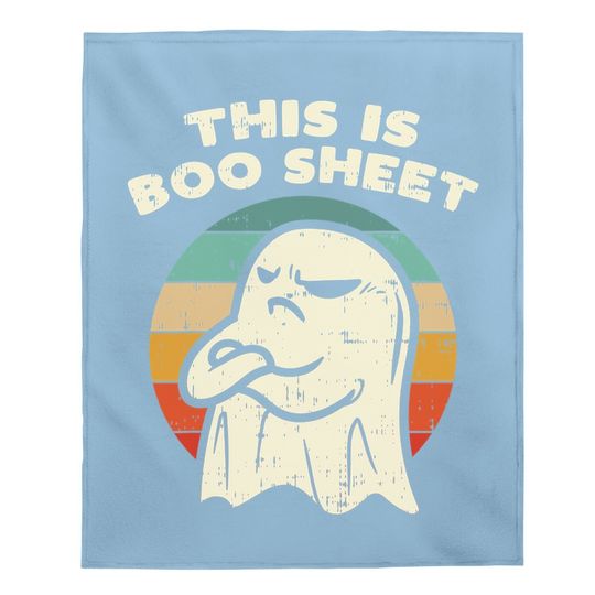 This Is Boo Sheet Ghost Retro Halloween 2021 Baby Blanket