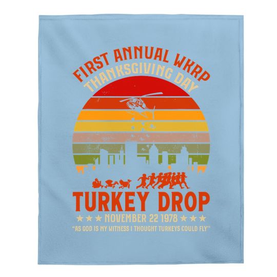First Annual Wkrp Thanksgiving Day Turkey Drop Baby Blanket
