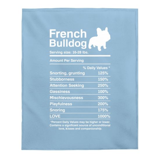 French Bulldog Facts Nutrition Baby Blanket