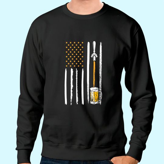 Craft Beer American Flag USA Brewery Alcohol Lovers Sweatshirt