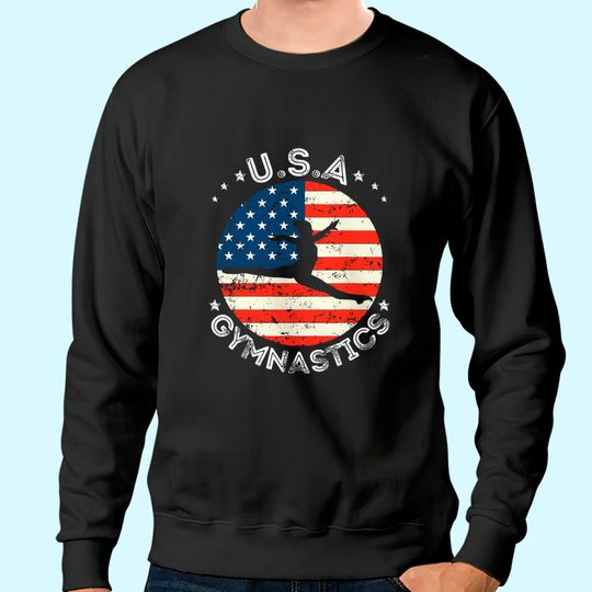 USA Vintage Gymnastics Team Retro Support USA Women Gymnast Sweatshirt