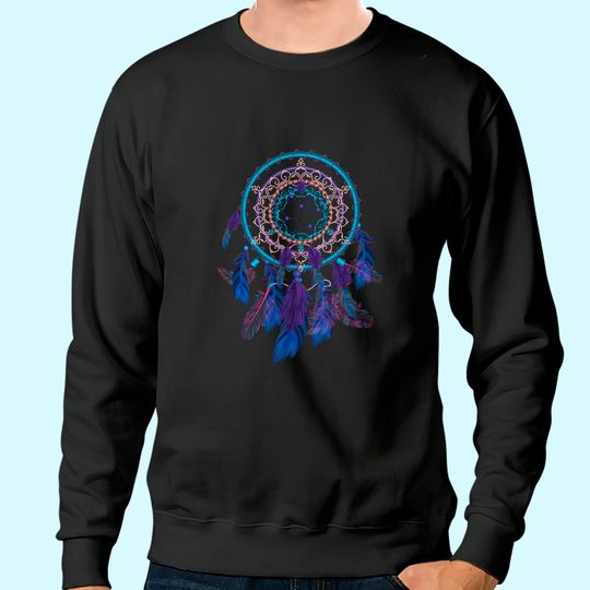 Colorful Dreamcatcher Feathers Tribal Native American Indian Sweatshirt
