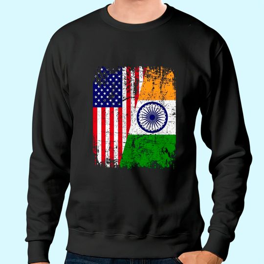 Half American Flag | USA INDIA FLAG Sweatshirt