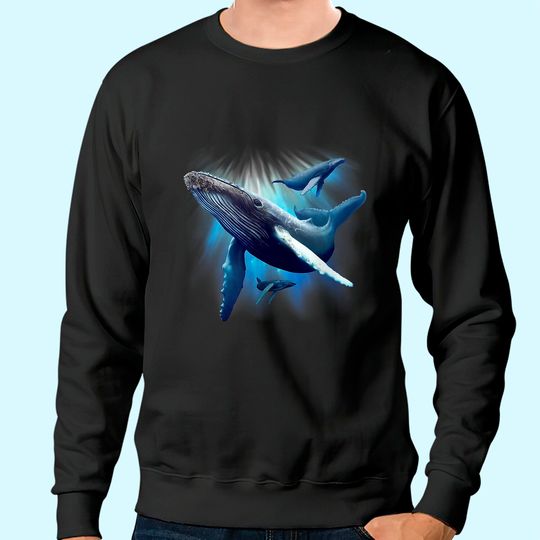 Blue Whale Humpback Marine Sea Animal Ocean Save Whales Sweatshirt