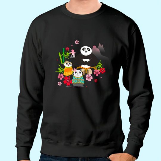 Kung Fu Panda Po And Pandas Floral Sweatshirt