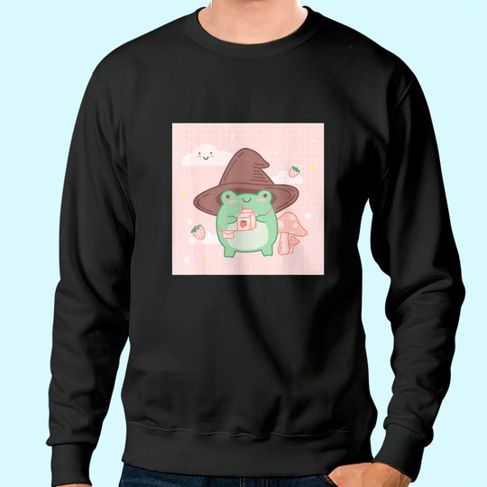 Cotttagecore Frog Wizard Kawaii Aesthetic Sweatshirt