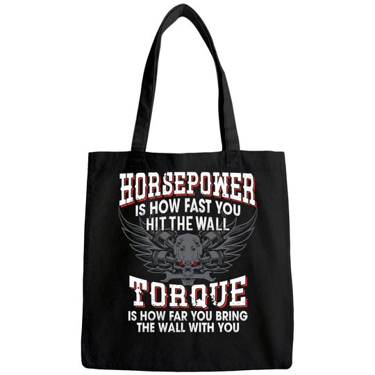 Mechanic Tote Bag Horsepower Torque Funny Tote Bag
