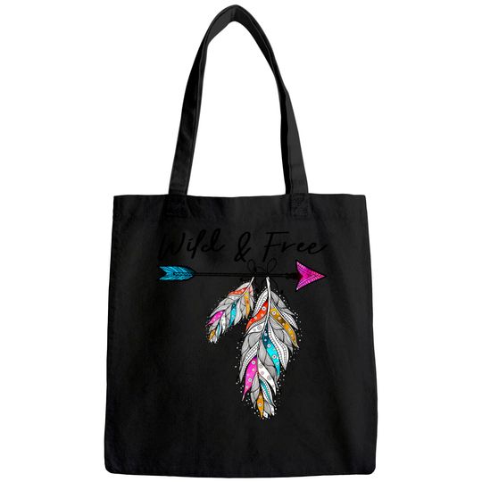 Wild And Free Bohemian Native Arrow Feathers Boho Tote Bag