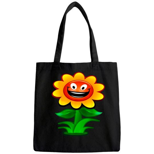 Happy Sunflower Cartoon Tote Bag