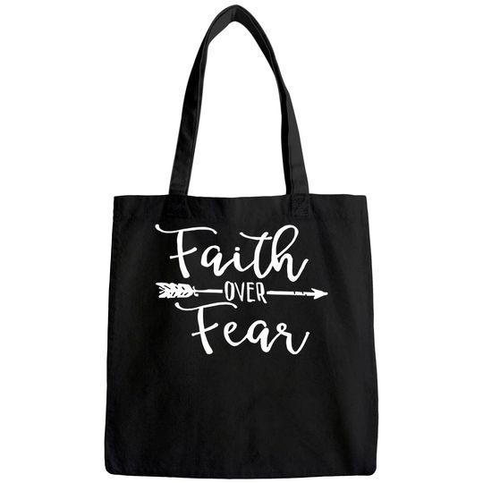 Women Cute Tote Bag, Faith Over Fear, Inspirational Tote Bag