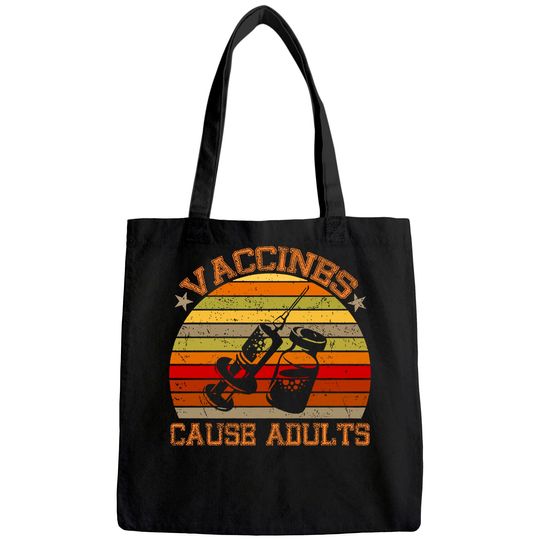 Ultrabasic Men's Vintage Tote Bag Retro Vaccines Cause Adults - Funny Doctor Nurse Science Humor Tee Tote Bag