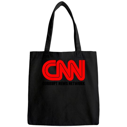 CNN Corrupt News Network on a Black Tote Bag