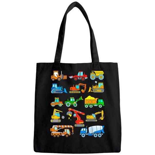 Construction Excavator Tote Bag for Boys Girls Men and Women Tote Bag