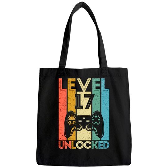 Level 17 Unlocked Tote Bag Funny Video Gamer 17th Birthday Gift Tote Bag