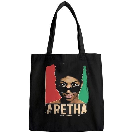 Aretha Franklin Tote Bag Men's Classic Short Sleeve Tees Tote Bag Tops