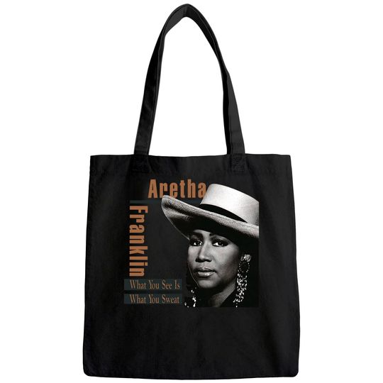 Aretha Franklin What You See is Womens Creative Print Tote Bag Black