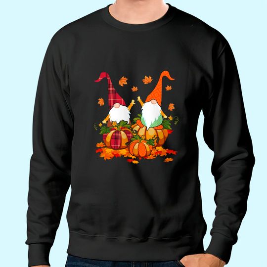 Auntumn Gnomes Riding Pumpkin Thanksgiving Gnomes Lover Sweatshirt