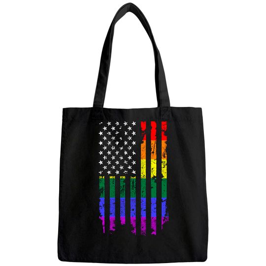 Distressed Rainbow Flag Tote Bag Gay Pride Tote Bag