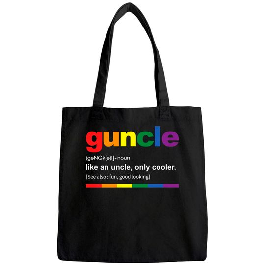 Tote Bag Rainbow Pride Color Funny Gift for Gay Uncle Tops Tees for Men