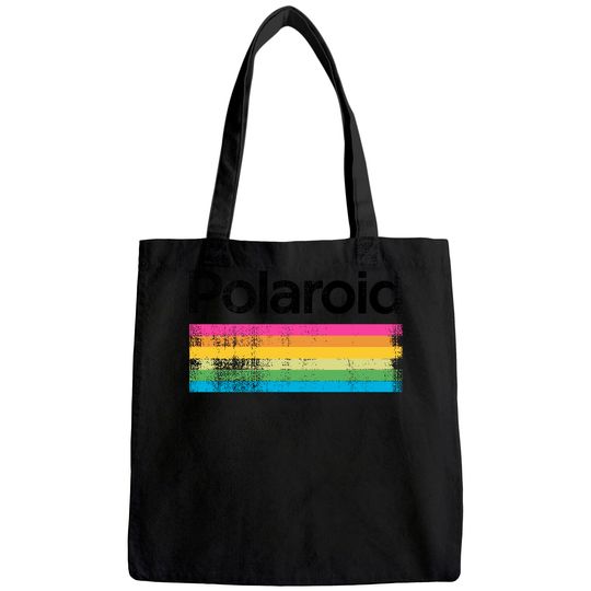 Men's Classic Polaroid Logo Vintage Style Rainbow Tote Bag
