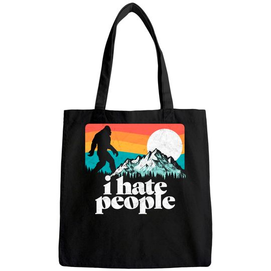 I Hate People! Funny Bigfoot Mountains Retro Tote Bag