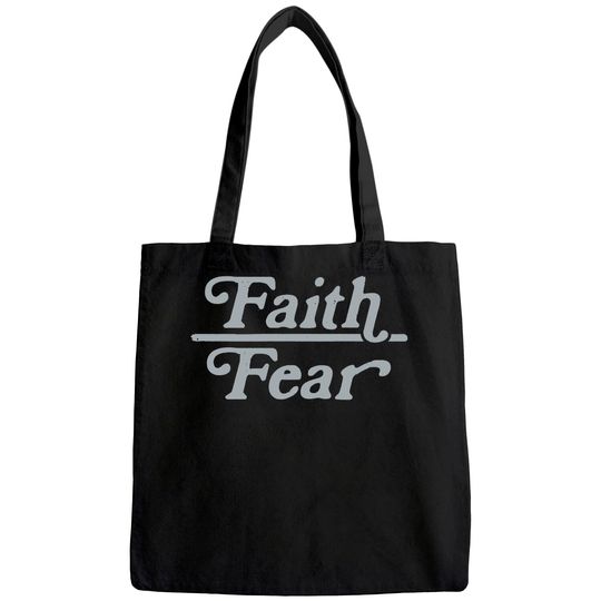 Mens Faith Over Fear Tote Bag Cute Religion Faithful Empowerment Novelty Tee