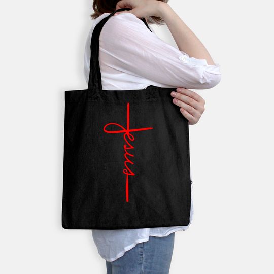 Cool Jesus Cross Gift For Men Women Funny Christian Faith Tote Bag