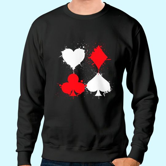 Playing Cards Poker Heart Spade All In Club Sweatshirt