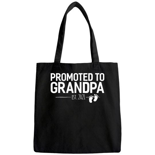 Promoted to Grandpa 2021, Baby Reveal Granddad Gift Men Tote Bag