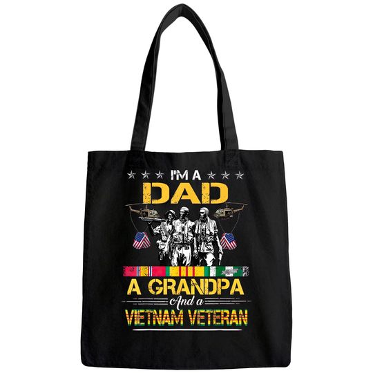 Dad Grandpa Vietnam Veteran Vintage Tote Bag Military Men's Tote Bag