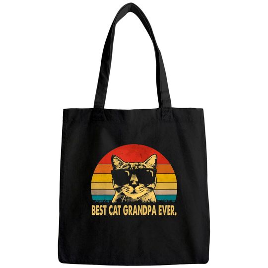 Best cat grandpa ever vintage t Tote Bag father's day tee Tote Bag