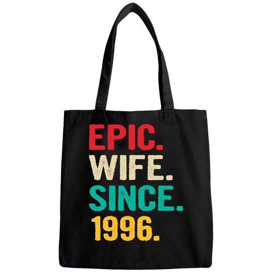 25th Wedding Anniversary Gifts for Her Epic Wife Since 1996 Tote Bag
