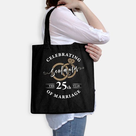 25th Wedding Anniversary Soulmates 25 years of Marriage Tote Bag