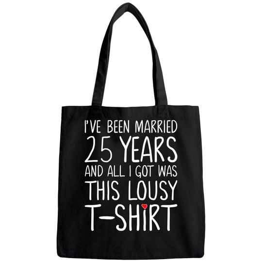 25th Wedding Anniversary Gift for Her, Spouse Wife & Husband Tote Bag