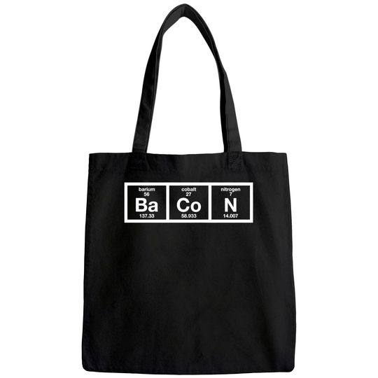 The Chemistry of Bacon Tote Bag Funny Nerdy Graphic