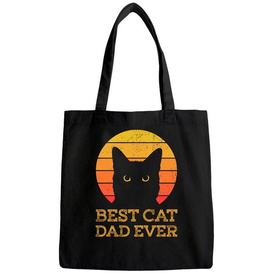 Best Cat Dad Ever Vintage Funny Cat Daddy Fathers Day Tote Bag